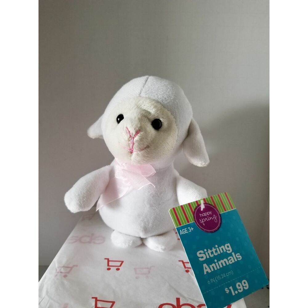 Happy Spring Sitting Animals Lamb Plush - 6"